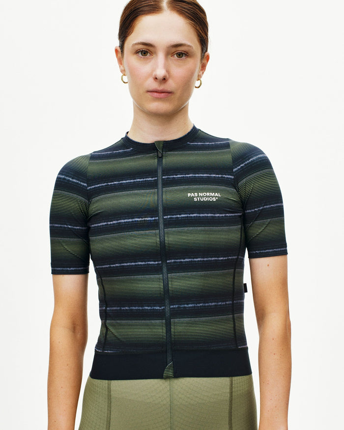 Women’s Essential Jersey – Light Olive Stripe