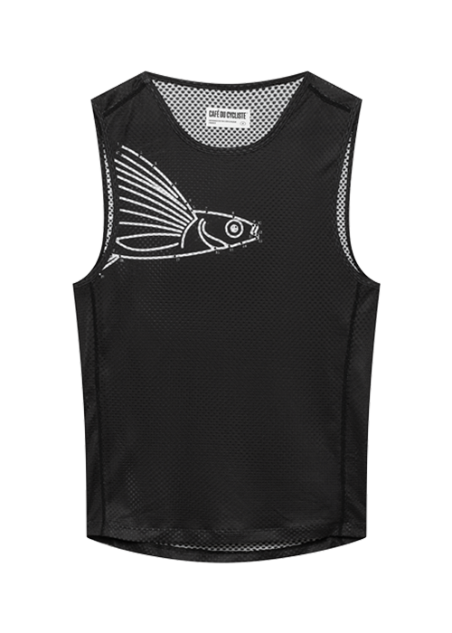 Cafe DU Cycliste Base Layer Sleeveles MEN / Liliane Dots Anthracit E