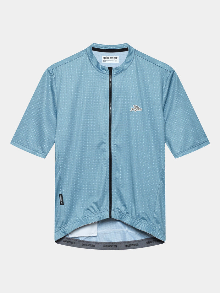 Cafe DU Cycliste Jersey Short Sleeve MEN Fleurette V2 / Deep Water